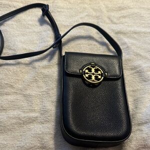 Tory Burch Black Crossbody Bag with Gold Accent